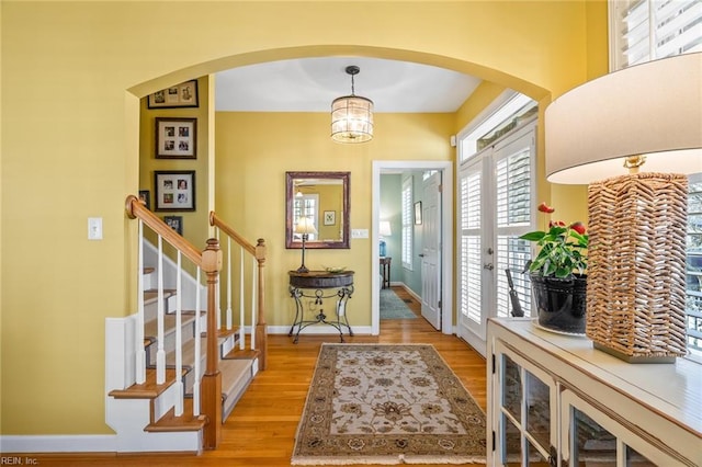 entryway featuring light hardwood / wood-style flooring