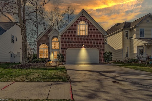 view of front of property featuring a garage