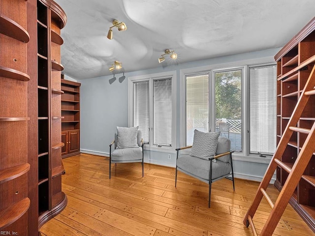 living area with light wood-type flooring