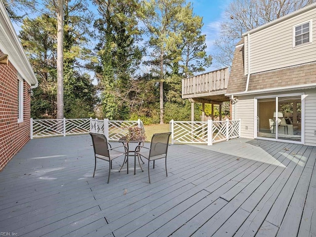 view of wooden deck