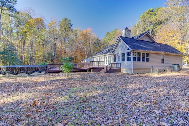 exterior space with a wooden deck