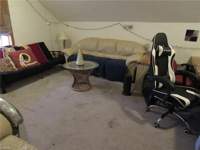 interior space featuring carpet