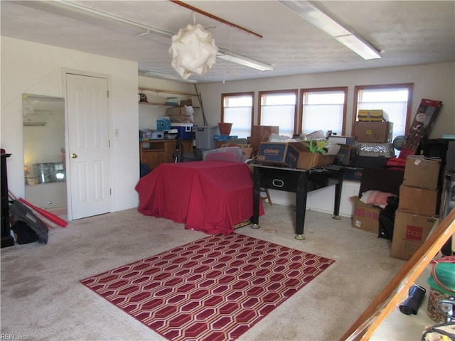 interior space with plenty of natural light and carpet