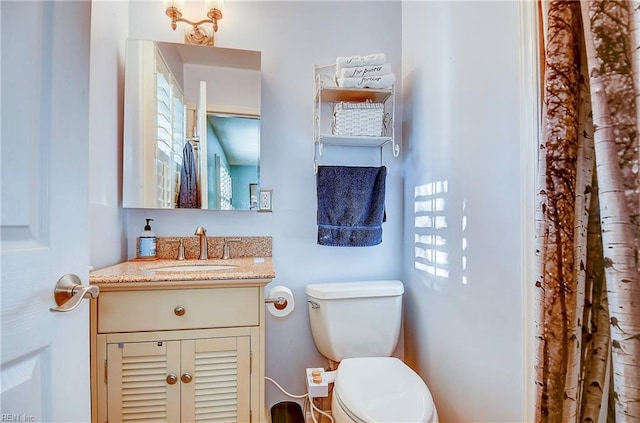 bathroom with toilet and vanity