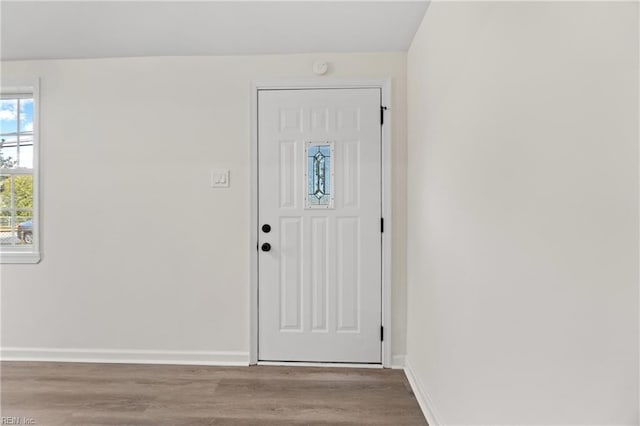 entryway with light hardwood / wood-style floors