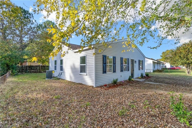 view of home's exterior featuring cooling unit