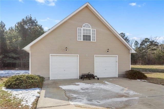 view of garage