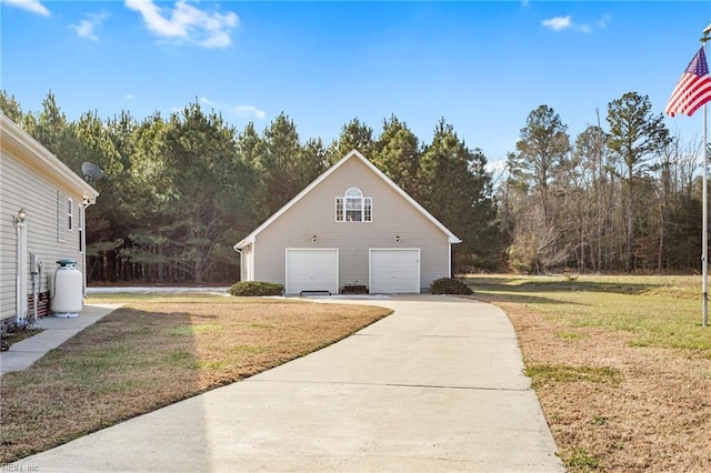 view of home's exterior featuring a lawn