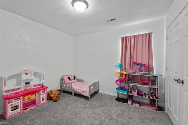 bedroom with carpet