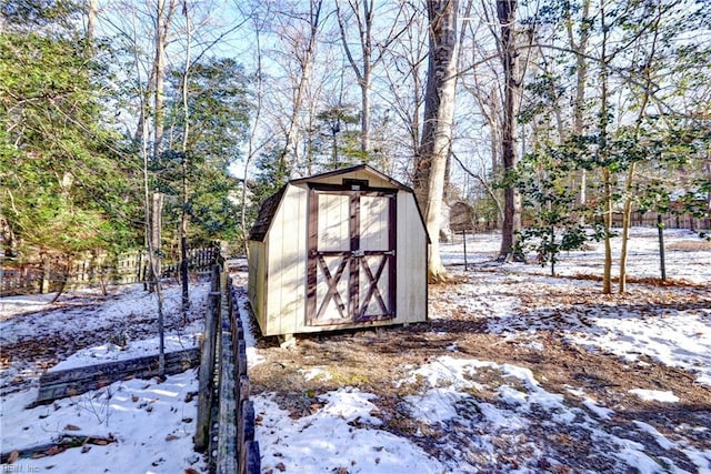 view of snow covered structure