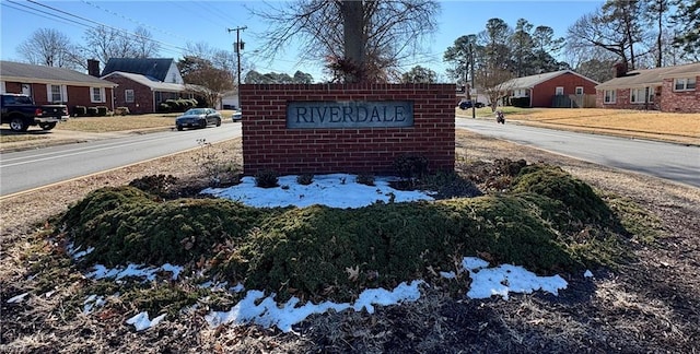 view of community sign