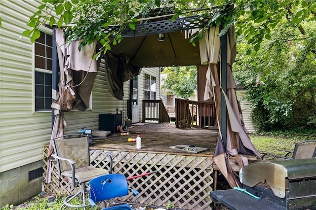 deck featuring area for grilling