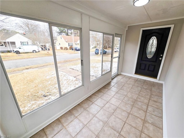 view of unfurnished sunroom