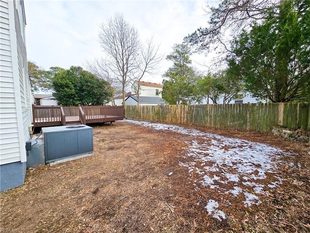 view of yard featuring a deck