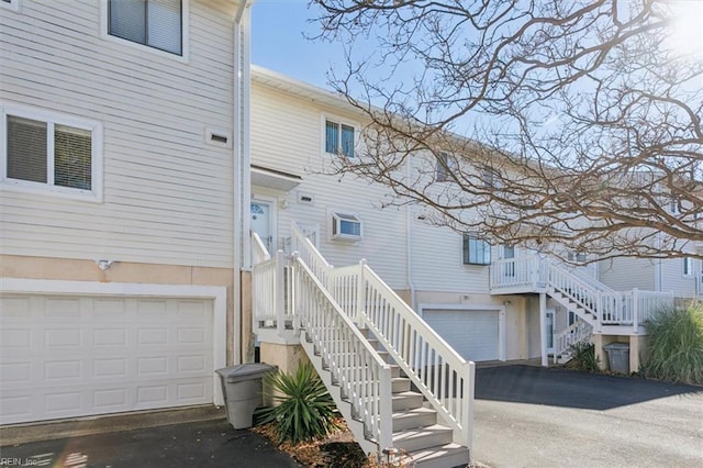 exterior space with a garage