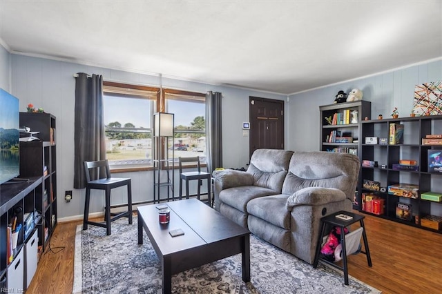 living room featuring hardwood / wood-style floors