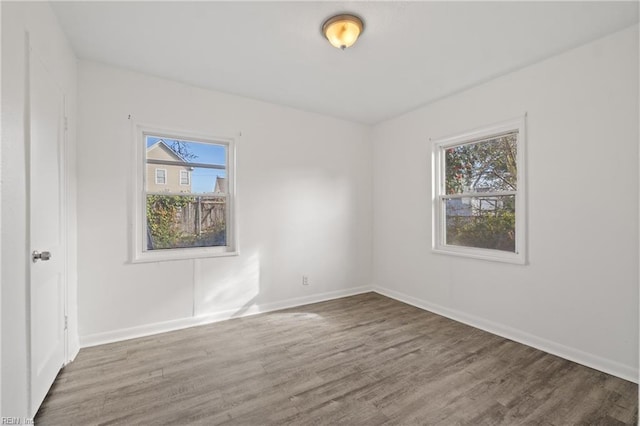 empty room featuring hardwood / wood-style floors and a wealth of natural light