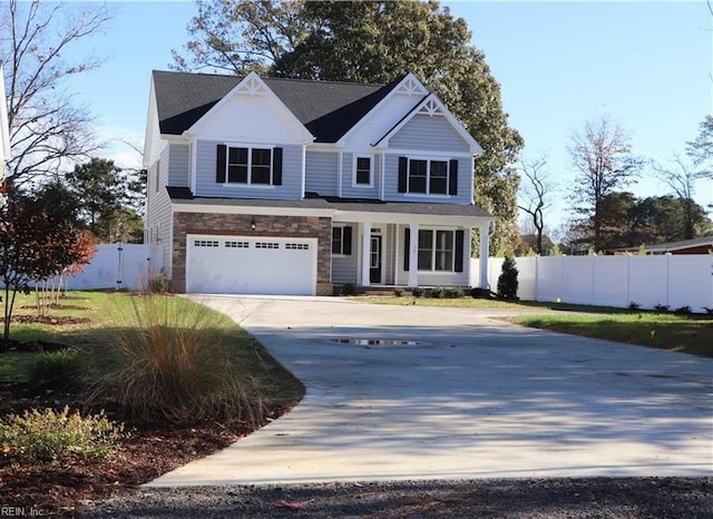 view of front facade with a garage