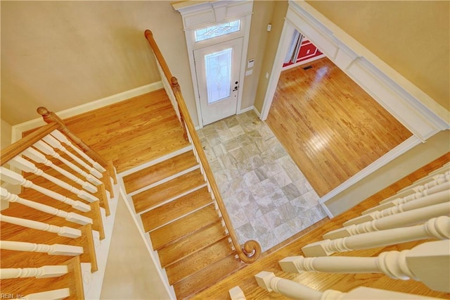 foyer featuring wood-type flooring