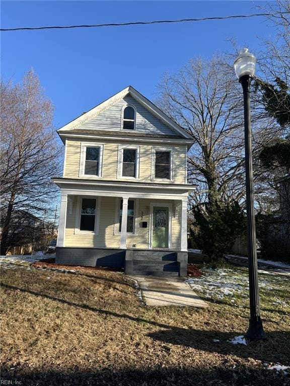 view of front of property with covered porch