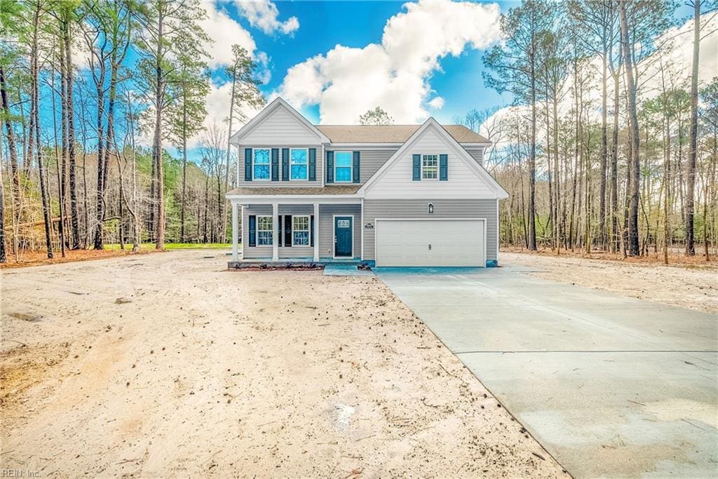 view of front of house with a garage