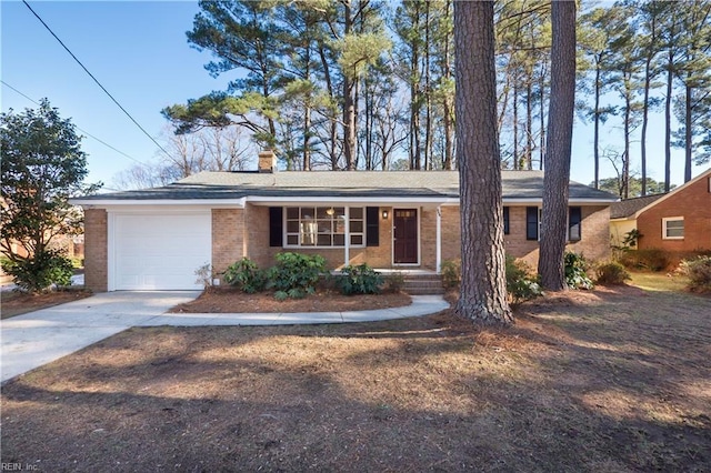 single story home with a garage