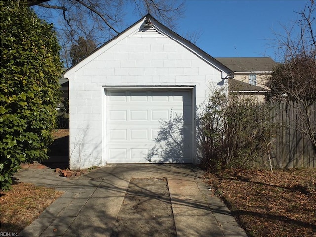 view of garage