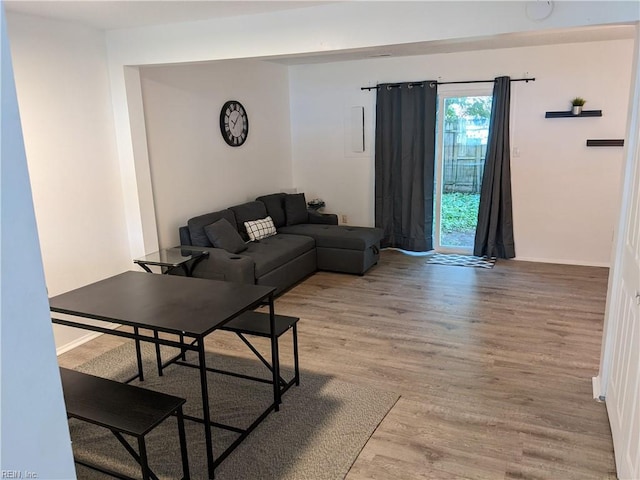 living room with wood-type flooring