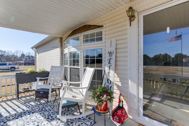 deck with covered porch