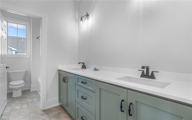 bathroom with toilet and vanity