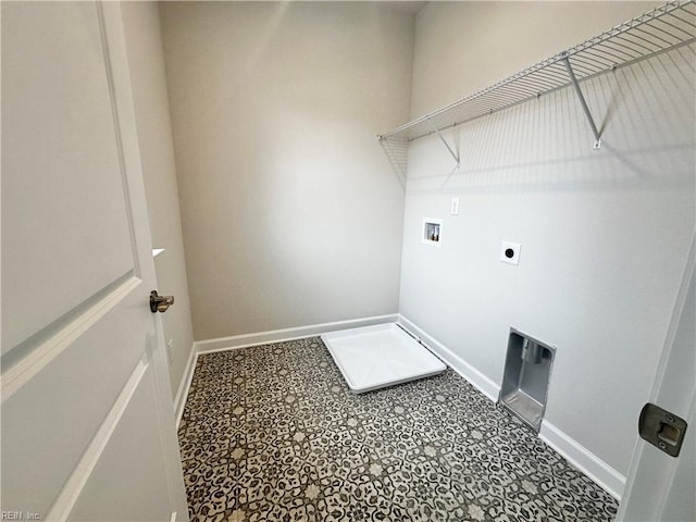 laundry area featuring electric dryer hookup and washer hookup