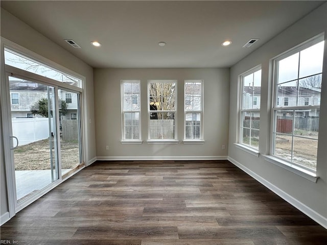 view of unfurnished sunroom