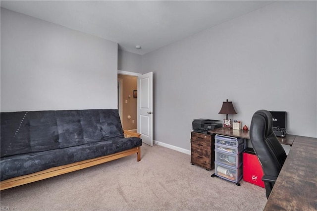 office featuring light colored carpet