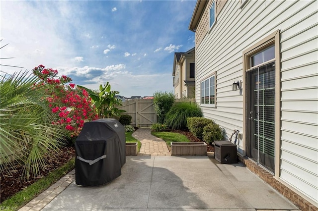 view of patio featuring grilling area