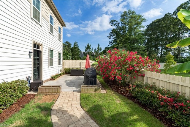 view of yard with a patio