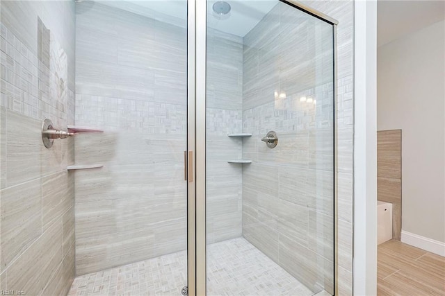 full bathroom with a stall shower