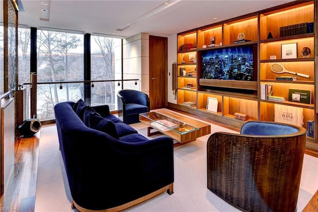 interior space featuring a wall of windows and a wealth of natural light