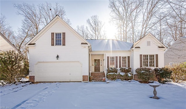 view of front property with a garage