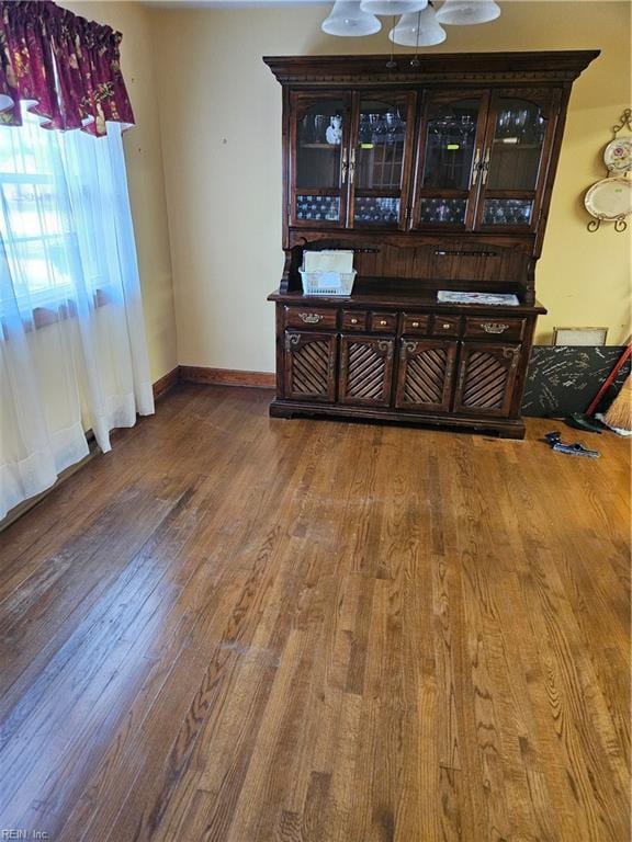 dining area featuring hardwood / wood-style flooring and ceiling fan