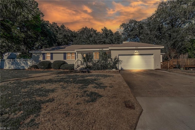 ranch-style house with a garage