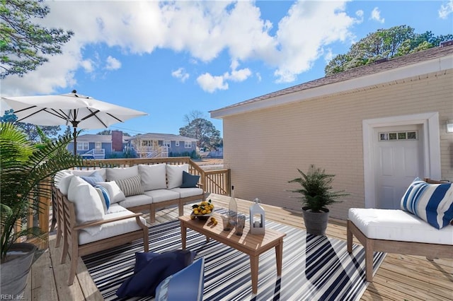 deck with outdoor lounge area