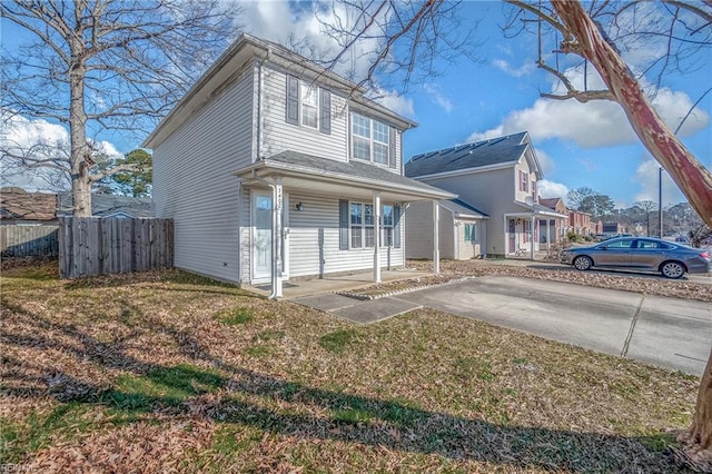 view of front of home with covered porch