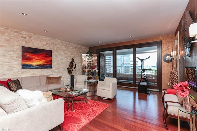 living room featuring hardwood / wood-style floors