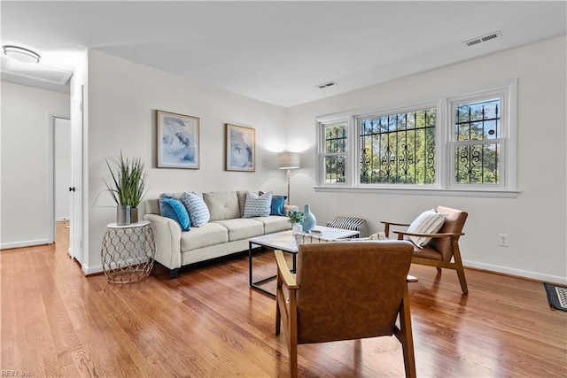 living room featuring hardwood / wood-style flooring