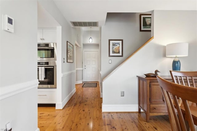 interior space featuring light wood-type flooring