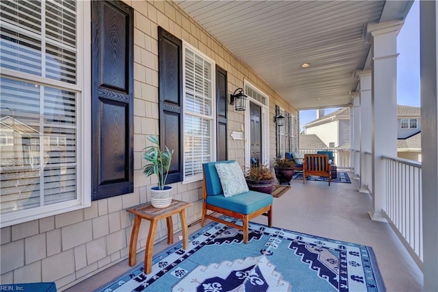 balcony with covered porch