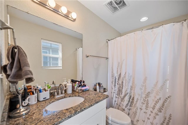 bathroom with toilet and vanity