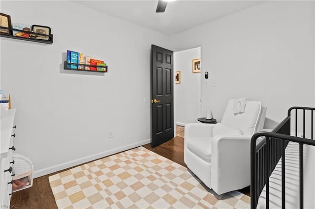 living area featuring hardwood / wood-style floors