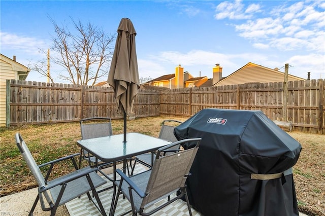 view of patio with grilling area