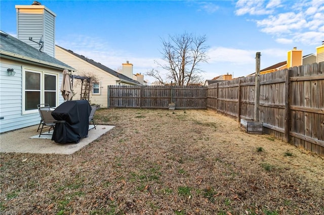 view of yard with a patio area